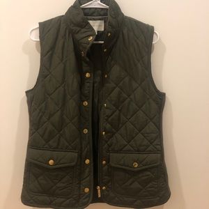 Adrienne Vittadini Olive Green Gold Vest Small